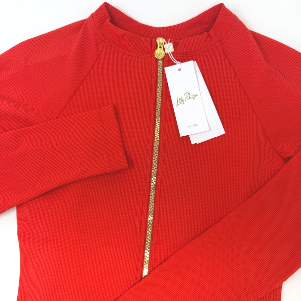 Lilly Pulitzer Randee Rashguard One Piece UPF 50+ Rococo Red Womens Size 10 NEW